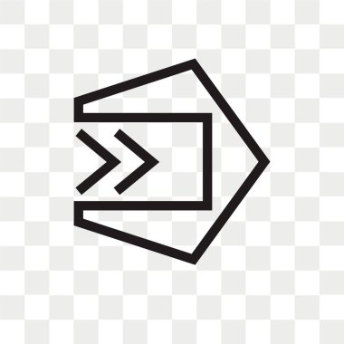 Saydam arka plan üzerinde sağ ok logo kavramı izole sağ ok vektör simgesi