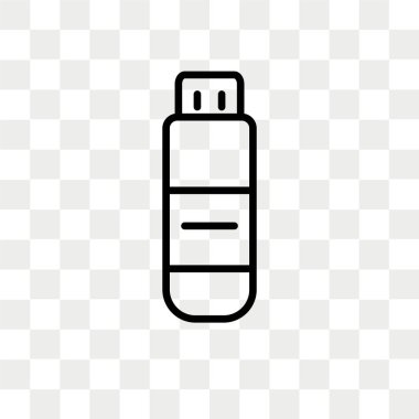 Saydam arka plan üzerinde eğimli Pendrive logo kavramı izole eğimli Pendrive vektör simgesi