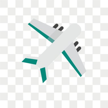 Saydam arka plan üzerinde uçak logo kavramı izole uçak vektör simgesi