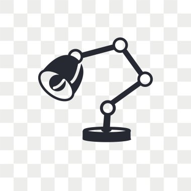 Saydam arka plan üzerinde masa lambası logo kavramı izole masa lambası vektör simge