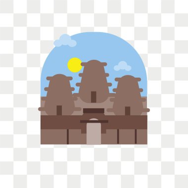 Saydam arka plan üzerinde Angkor wat logo kavramı izole Angkor wat vektör simgesi