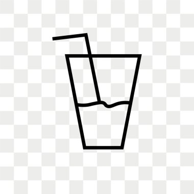 Saydam arka plan üzerinde portakal suyu logo kavramı izole portakal suyu vektör simgesi