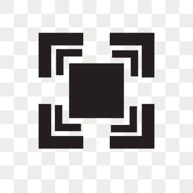 Saydam arka plan üzerinde kare logo kavramı izole kare vektör simgesi