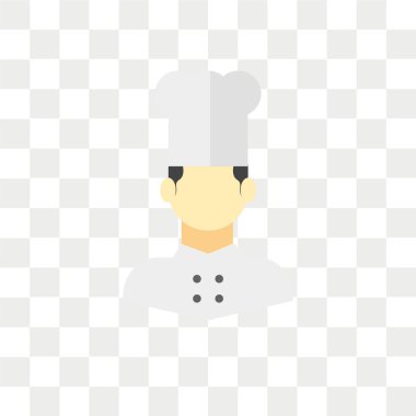 Saydam arka plan üzerinde Şef logo kavramı izole Şef vektör simgesi