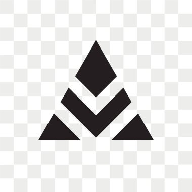 Saydam arka plan üzerinde üçgen logo kavramı izole üçgen vektör simgesi