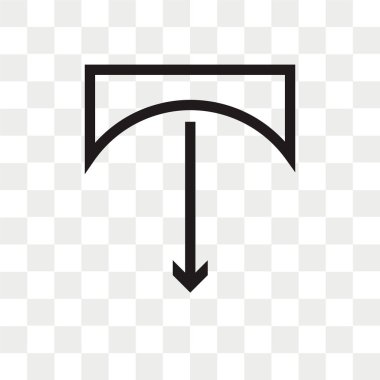 Ok vektör simgesi aşağı ok logosu kavram şeffaf arka plan üzerinde izole