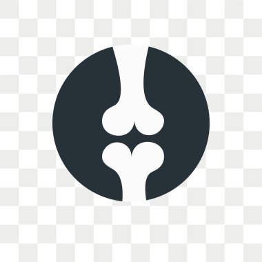 Saydam arka plan üzerinde Femur logo kavramı izole uyluk vektör simgesi