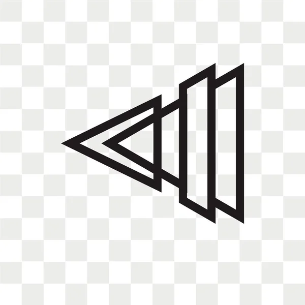 ロゴのコンセプト 透明な背景に分離された左矢印ベクトル アイコン — ストックベクタ