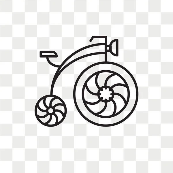 Icono Vector Bicicleta Antigua Aislado Sobre Fondo Transparente Concepto Logotipo — Archivo Imágenes Vectoriales