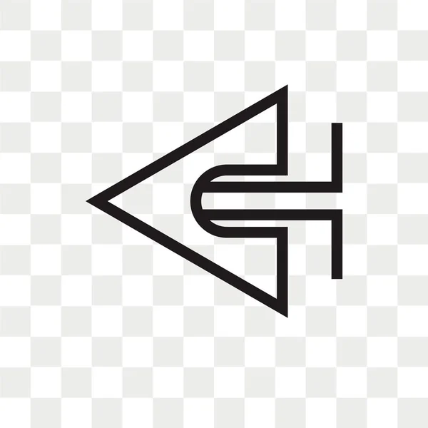 Ícone Vetorial Seta Esquerda Isolado Fundo Transparente Conceito Logotipo Seta —  Vetores de Stock