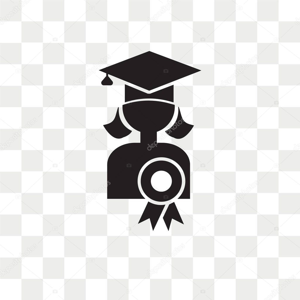 Graduation ceremony vector icon isolated on transparent background, Graduation ceremony logo concept