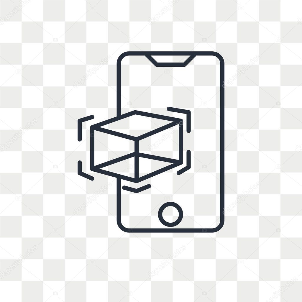 AR presentation vector icon isolated on transparent background, AR presentation logo concept