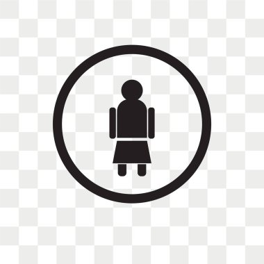 Saydam arka plan üzerinde kadınların logo kavramı izole kadın vektör simgesi