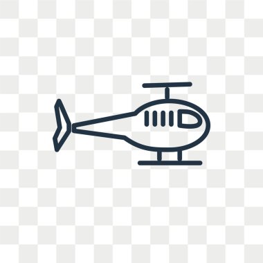 Saydam arka plan üzerinde helikopter logo kavramı izole helikopter vektör simgesi