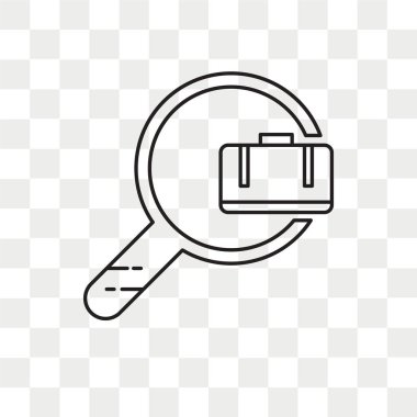 Saydam arka plan üzerinde iş arama logo kavramı izole iş arama vektör simgesi