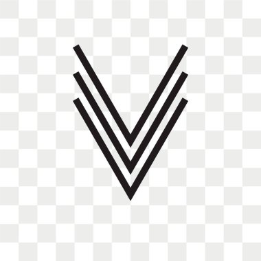 Ok vektör simgesi aşağı ok logosu kavram şeffaf arka plan üzerinde izole