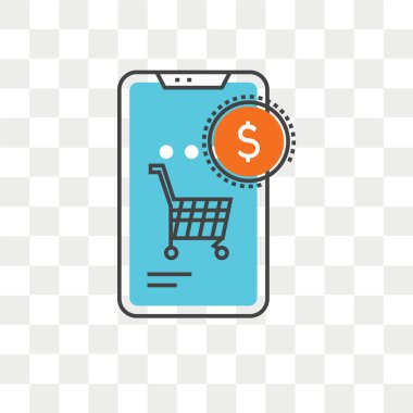 E-ticaret vektör simge şeffaf arka plan üzerinde e-ticaret logo kavramı izole