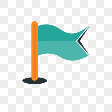 Saydam arka plan üzerinde bayrak logo kavramı izole bayrak vektör simgesi