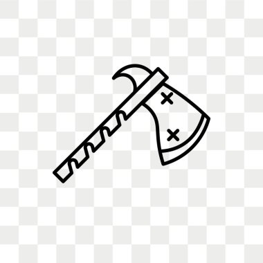 Saydam arka plan üzerinde balta logo kavramı izole balta vektör simgesi