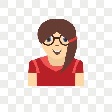 Saydam arka plan üzerinde kız çocuk avatar logo kavramı izole kız çocuk avatar vektör simgesi