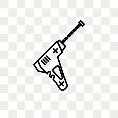 Saydam arka plan üzerinde çekiç matkap logo kavramı izole çekiç matkap vektör simgesi