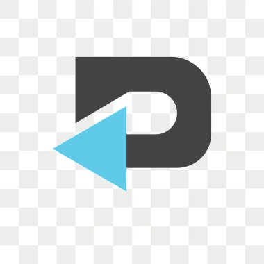 Saydam arka plan üzerinde sol ok logo kavramı izole sol ok vektör simgesi