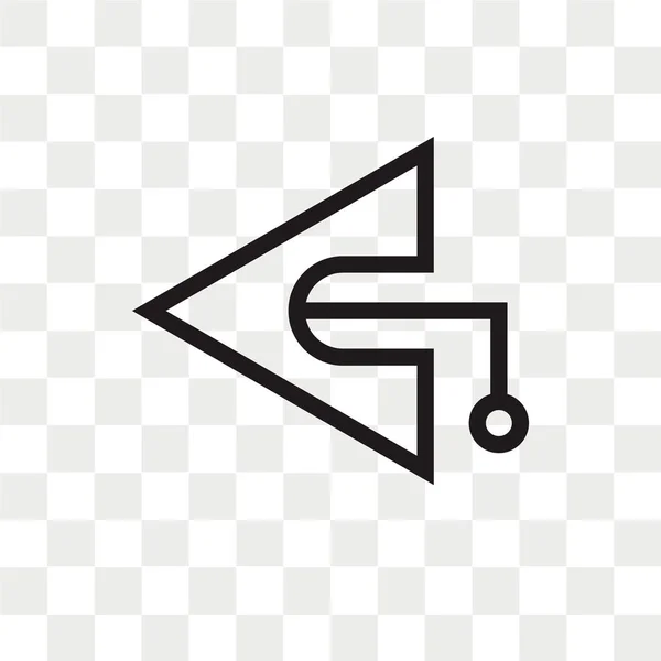 Icono Vector Flecha Izquierda Aislado Sobre Fondo Transparente Concepto Logotipo — Vector de stock