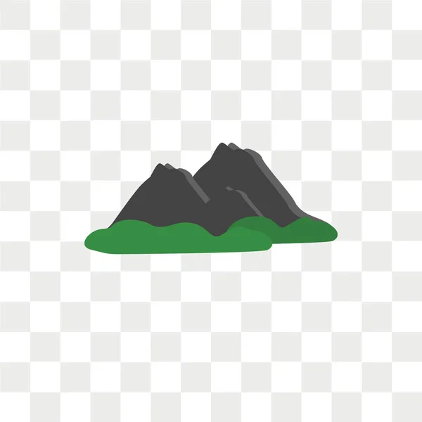 Ícone Vetor Montanha Isolado Fundo Transparente Conceito Logotipo Montanha —  Vetores de Stock