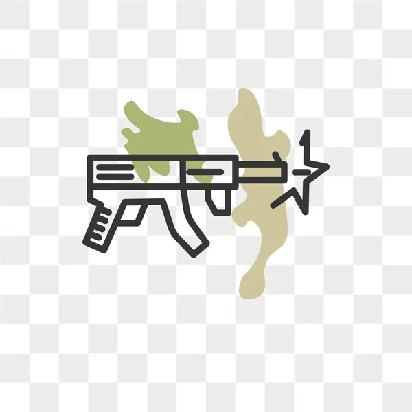 Gun Vector Icon Isolated Transparent Background Gun Logo Concept — Stock Vector