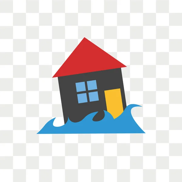 Overstroming Vector Pictogram Geïsoleerd Transparante Achtergrond Flood Logo Concept — Stockvector