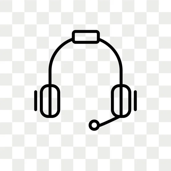 Sluchátka Mikrofonem Vektorové Ikony Izolované Průhledné Pozadí Koncept Loga Sluchátka — Stockový vektor