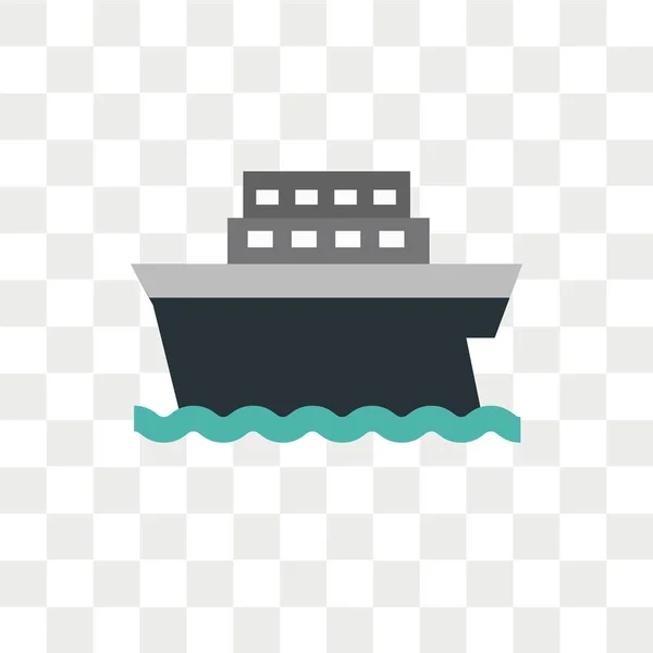 Skepp Vektor Ikonen Isolerad Transparent Bakgrund Fartyget Logotyp Koncept — Stock vektor