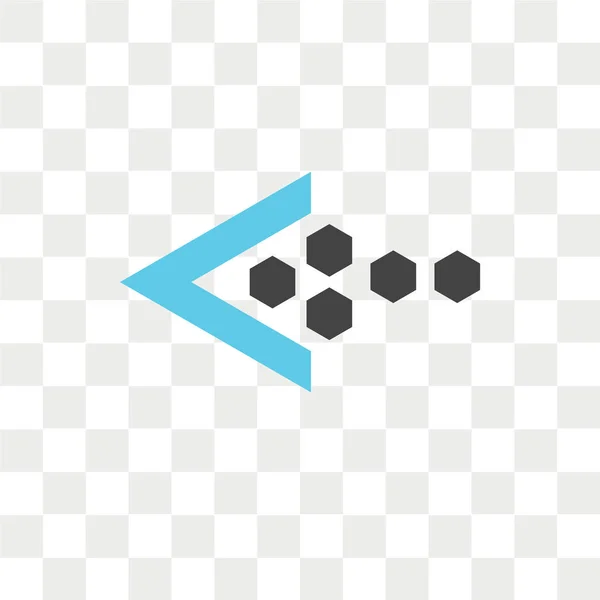 Icono Vector Flecha Izquierda Aislado Sobre Fondo Transparente Concepto Logotipo — Vector de stock