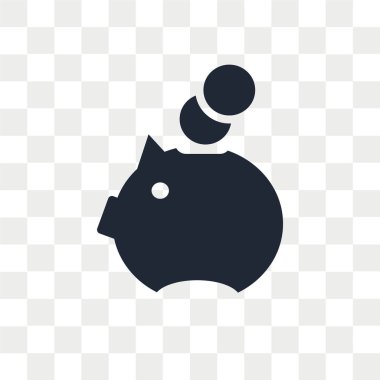 Saydam arka plan üzerinde kumbara logo kavramı izole kumbara vektör simgesi