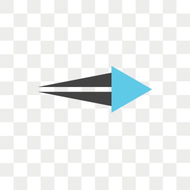 Saydam arka plan üzerinde sağ ok logo kavramı izole sağ ok vektör simgesi