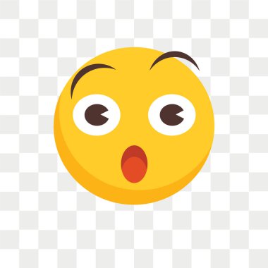 Saydam arka plan üzerinde Surprised logo kavramı izole Surprised vektör simgesi