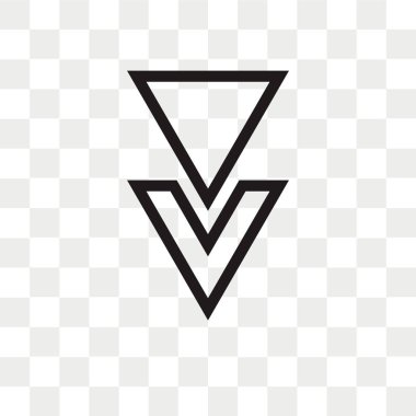 Ok vektör simgesi aşağı ok logosu kavram şeffaf arka plan üzerinde izole