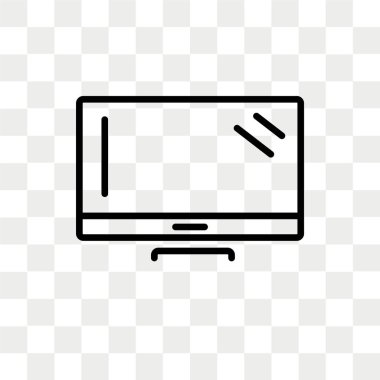 Saydam arka plan üzerinde Lcd ekran logosu konsepti izole Lcd ekran vektör simgesi