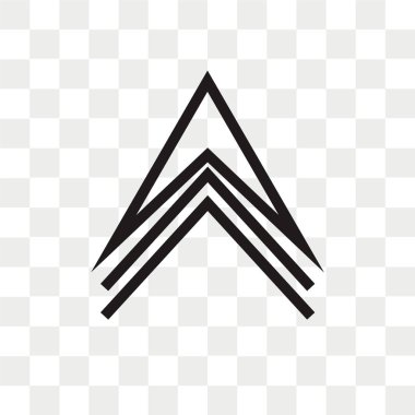 Yukarı ok vektör simgesi ok logo kavramı kadar şeffaf arka plan üzerinde izole