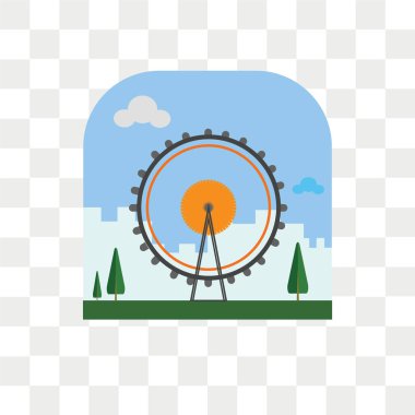 Saydam arka plan üzerinde Londra göz logo kavramı izole Londra göz vektör simgesi