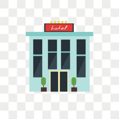 Hotel vector Icon şeffaf arka plan üzerinde otel logo kavramı izole