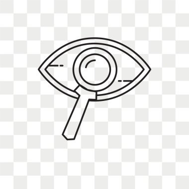 Saydam arka plan üzerinde arama logo kavramı izole arama vektör simgesi