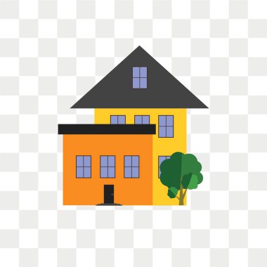 Saydam arka plan üzerinde ev logo kavramı izole House vektör simgesi