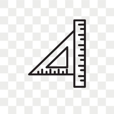 Saydam arka plan üzerinde cetvel logo kavramı izole cetvel vektör simgesi