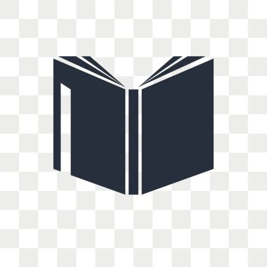 Şeffaf arka plan, logo kavramı kitap izole kitap vektör simgesi