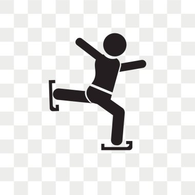 Buz pateni şeffaf arka plan üzerinde buz pateni adam logo kavramı izole adam vektör simgesi