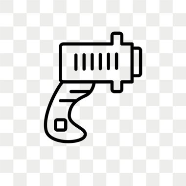 Saydam arka plan üzerinde barkod okuyucu logo kavramı izole barkod tarayıcı vektör simgesi