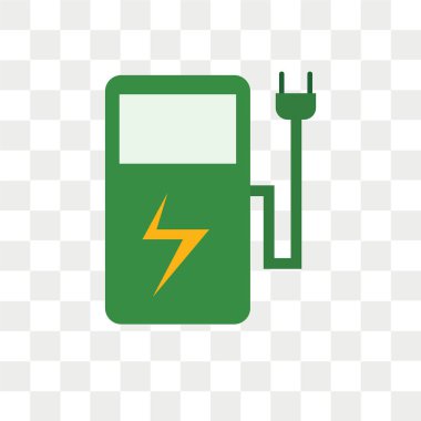 Saydam arka plan üzerinde elektrik istasyonu logo kavramı izole elektrik istasyonu vektör simgesi