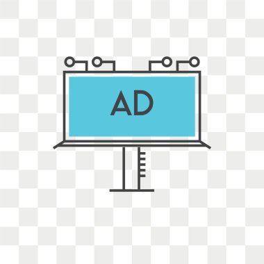 Saydam arka plan üzerinde Billboard logo kavramı izole billboard vektör simgesi