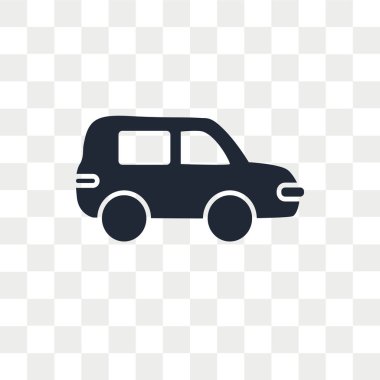 Saydam arka plan üzerinde araba logosu kavramı izole araba vektör simgesi